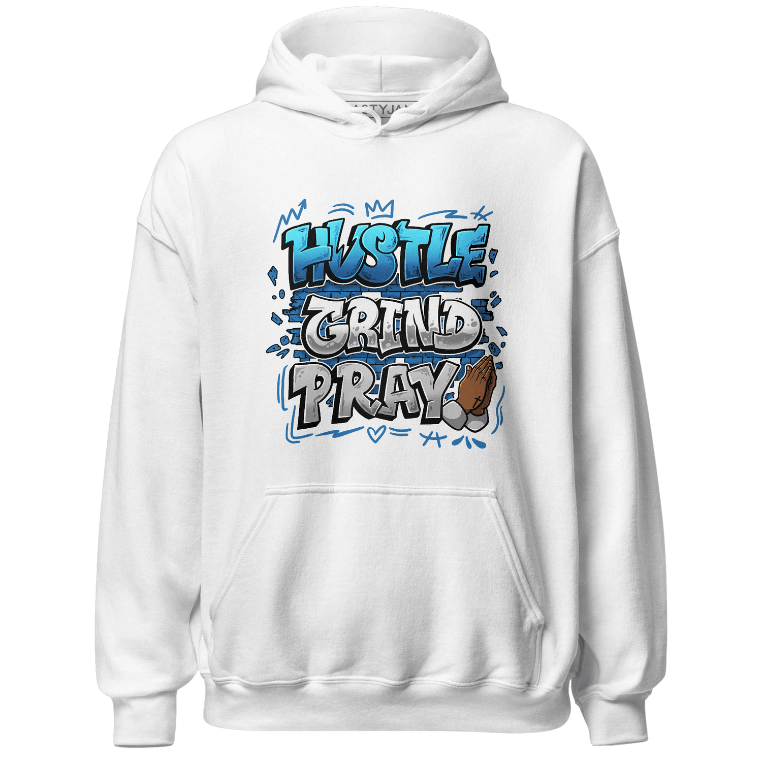 Industrial Blue 4s Hoodie Match Hustle Grind Pray - NastyJamz