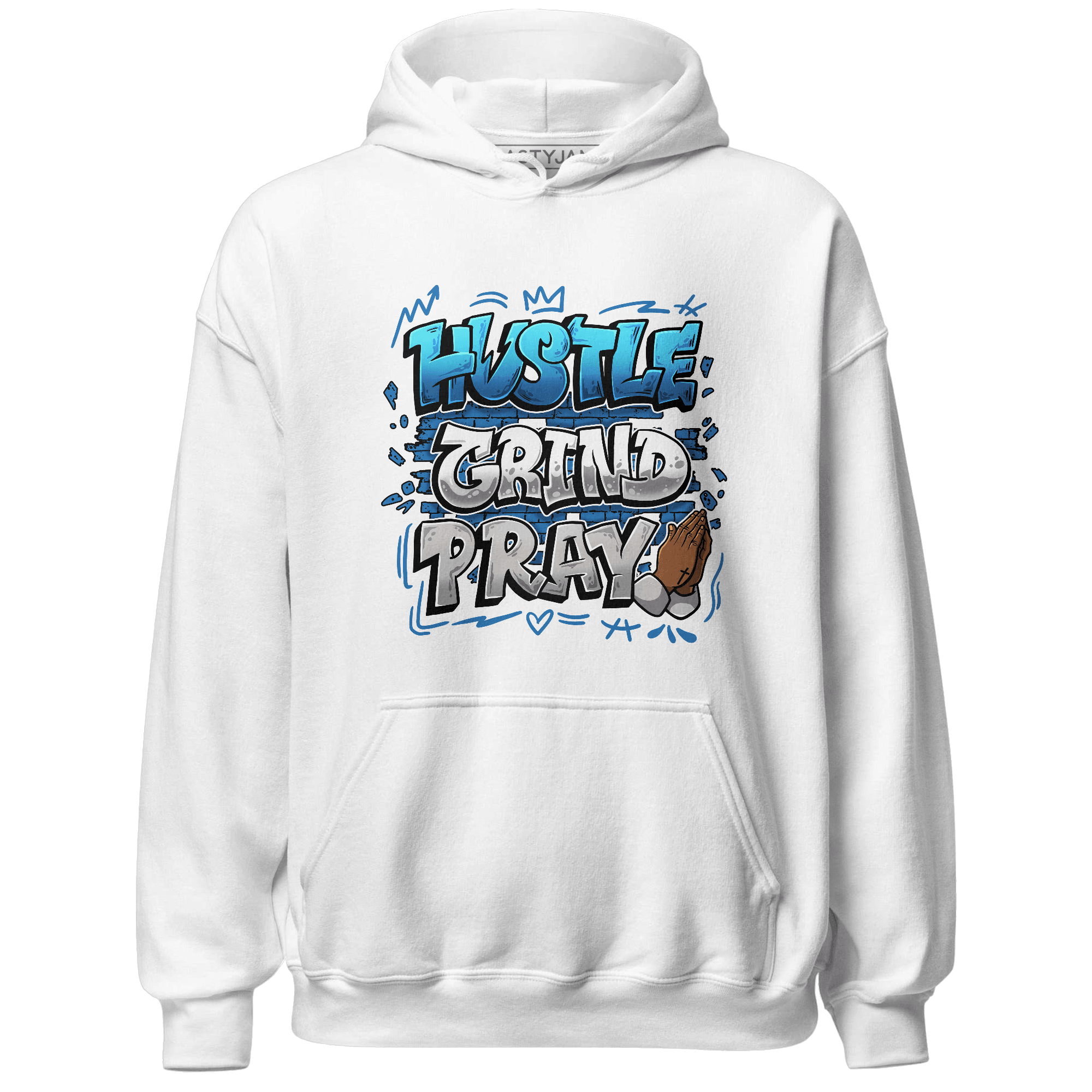 Industrial Blue 4s Hoodie Match Hustle Grind Pray - NastyJamz