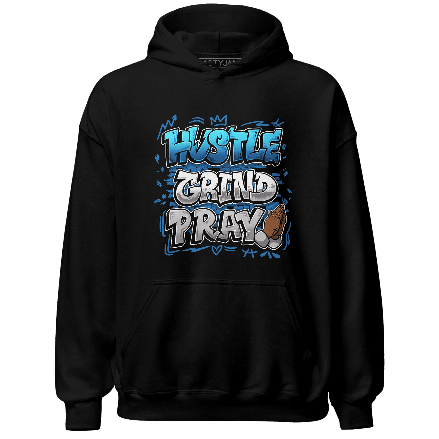 Industrial Blue 4s Hoodie Match Hustle Grind Pray - NastyJamz