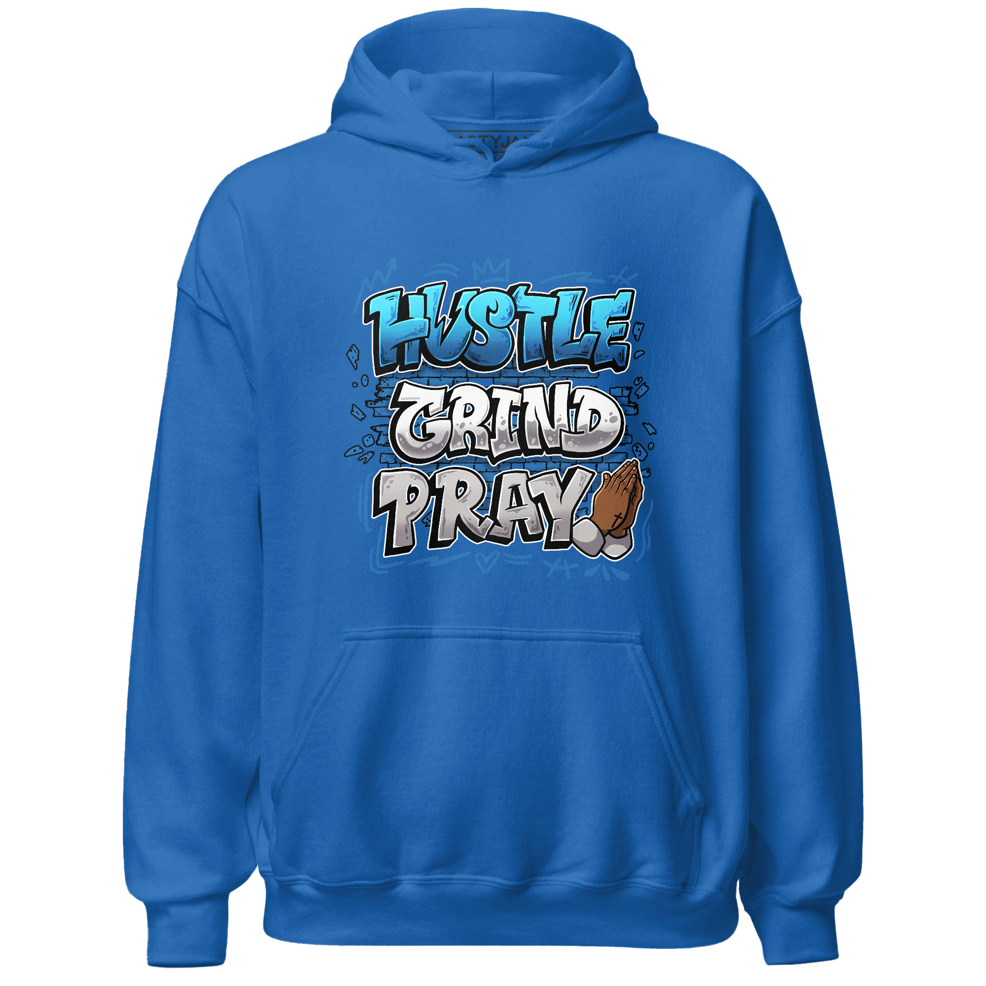 Industrial Blue 4s Hoodie Match Hustle Grind Pray - NastyJamz