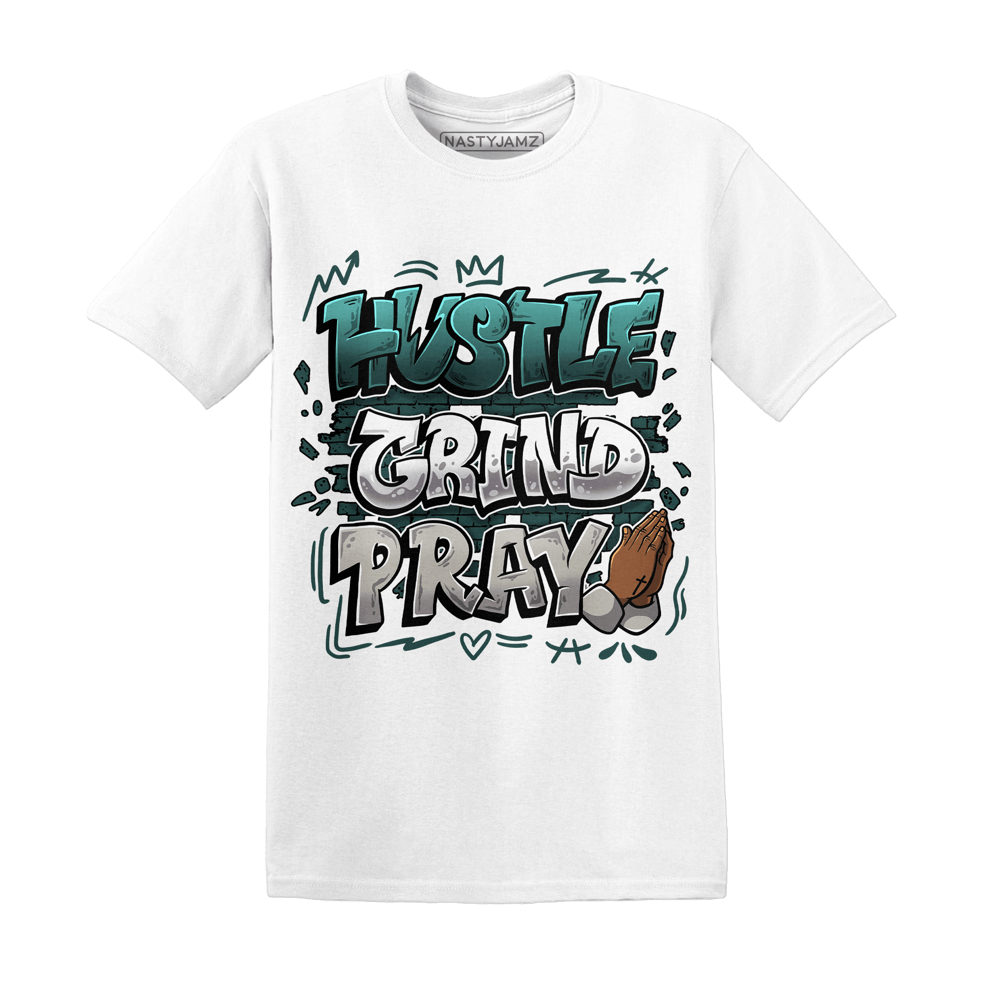 Oxidized Green 4s T Shirt Match Hustle Grind Pray - NastyJamz
