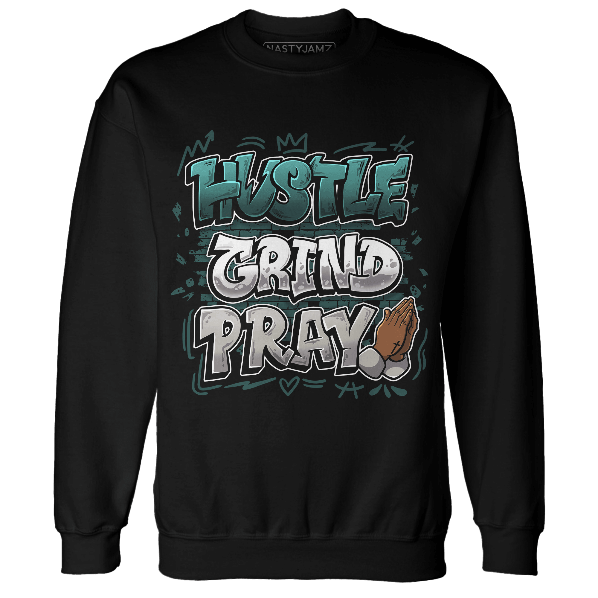 Oxidized Green 4s Sweatshirt Match Hustle Grind Pray - NastyJamz
