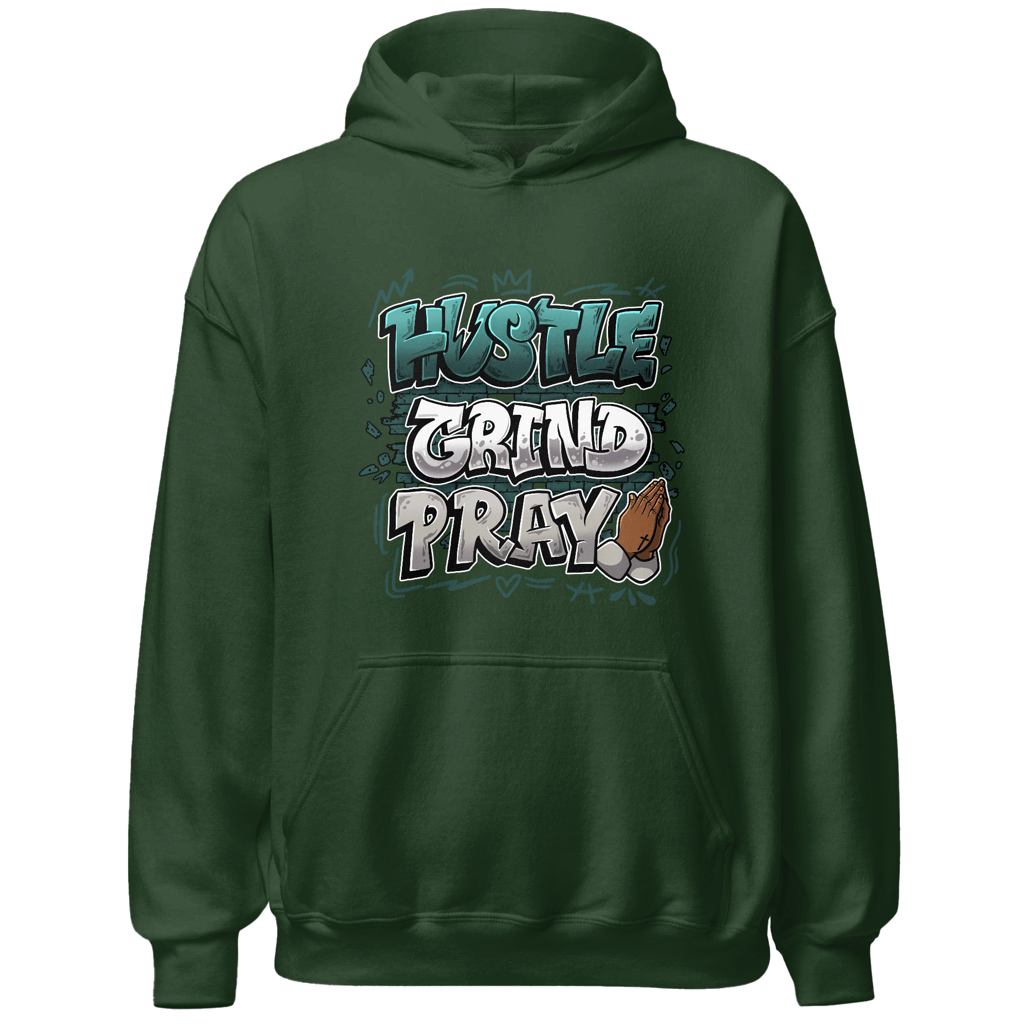 Oxidized Green 4s Hoodie Match Hustle Grind Pray - NastyJamz