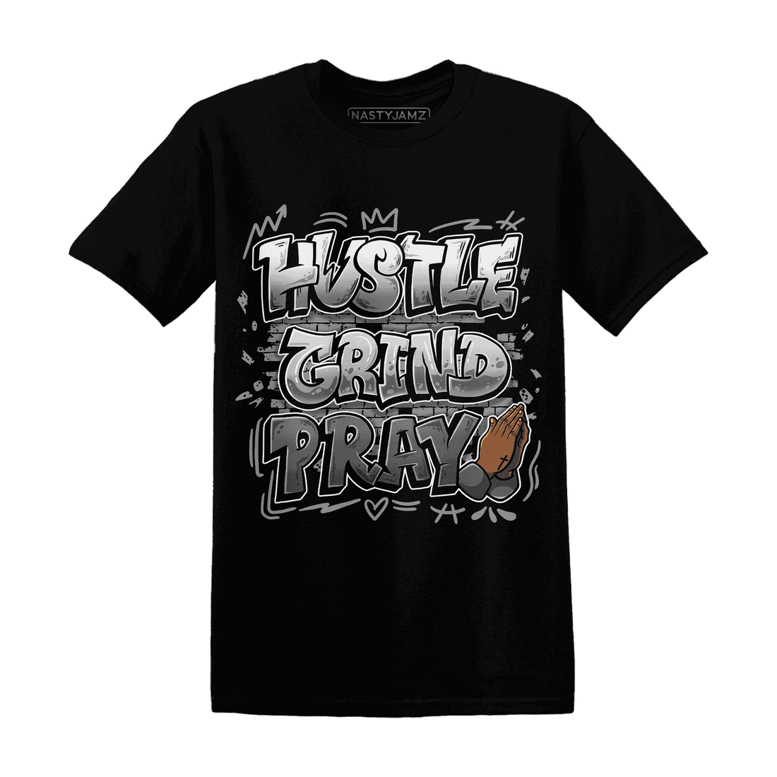 Paris Olympicsss 4s T Shirt Match Hustle Grind Pray - NastyJamz