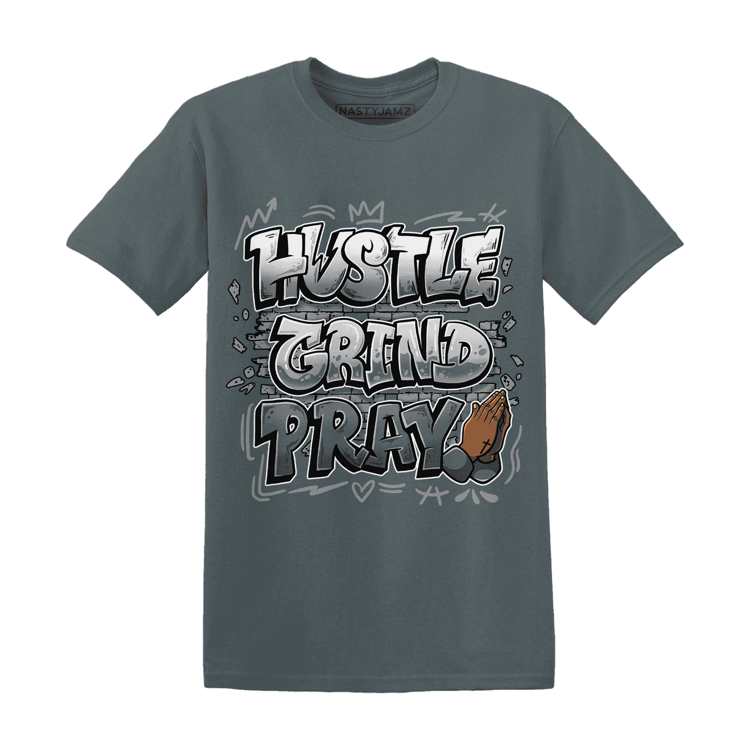 Paris Olympicsss 4s T Shirt Match Hustle Grind Pray - NastyJamz