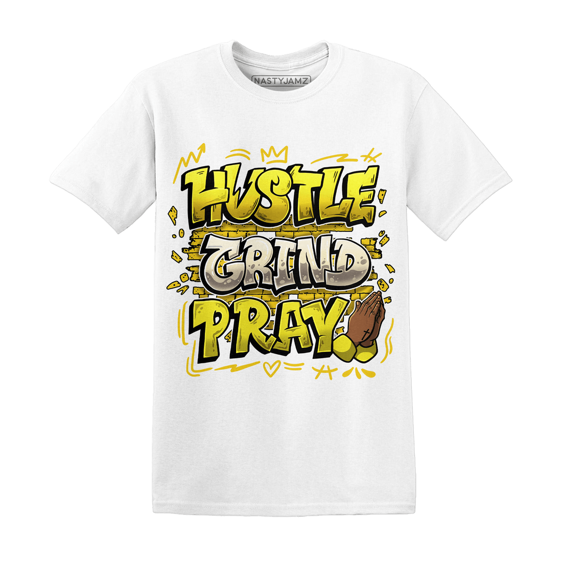 Vivid Sulfur 4s T Shirt Match Hustle Grind Pray - NastyJamz