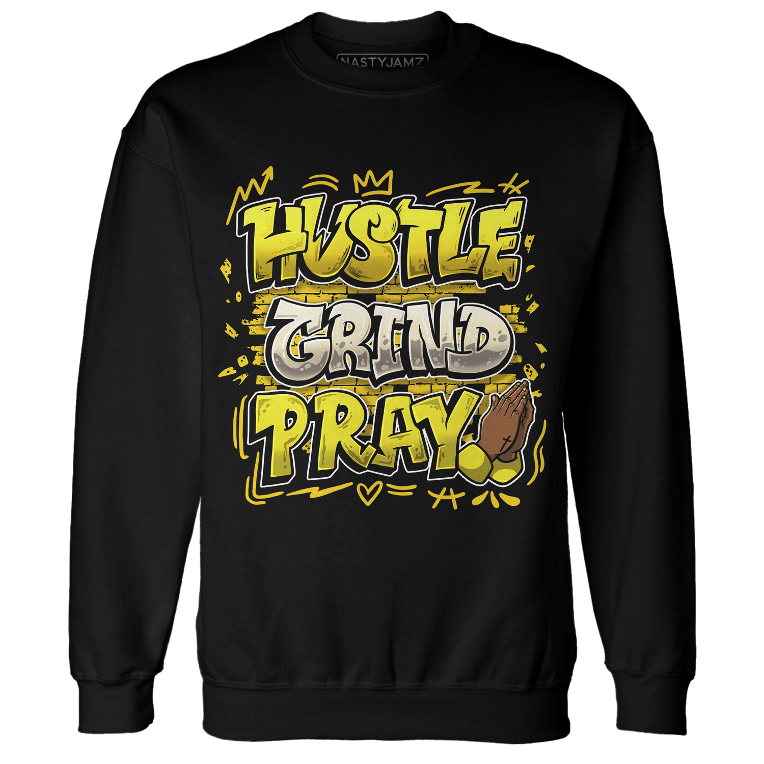 Vivid Sulfur 4s Sweatshirt Match Hustle Grind Pray - NastyJamz