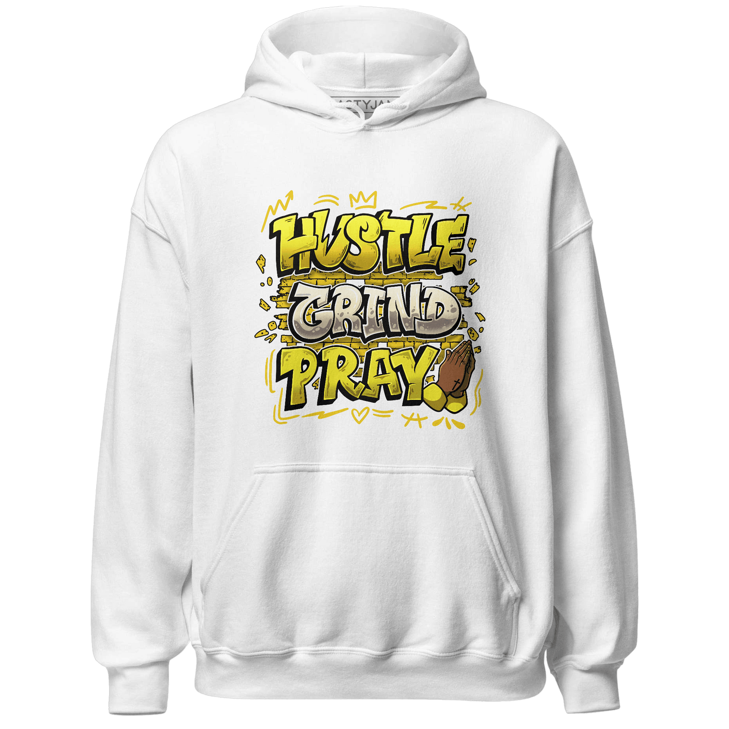 Vivid Sulfur 4s Hoodie Match Hustle Grind Pray - NastyJamz