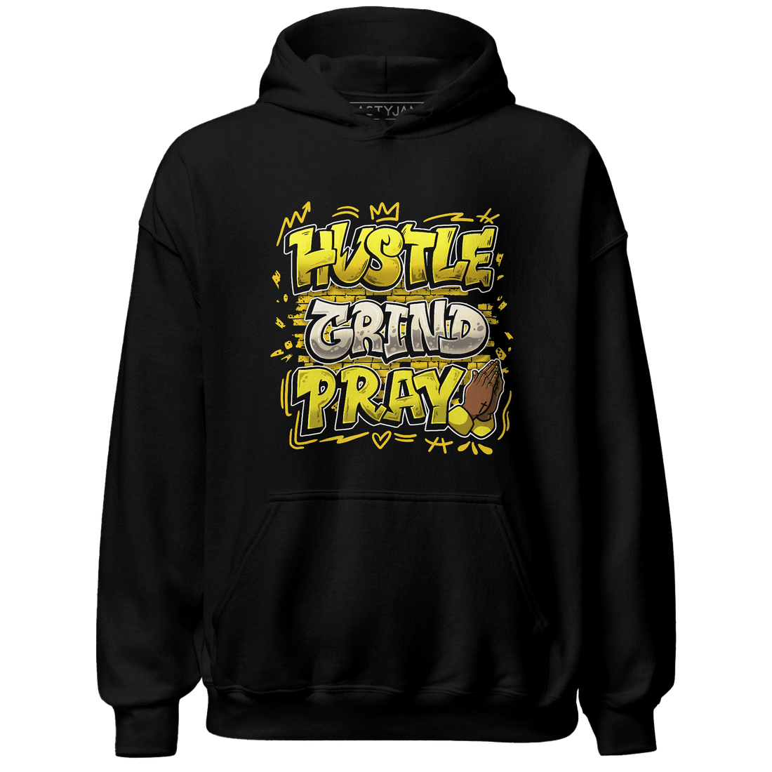 Vivid Sulfur 4s Hoodie Match Hustle Grind Pray - NastyJamz