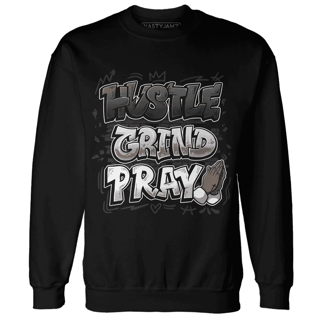 White-Thunder-4s-Sweatshirt-Match-Hustle-Grind-Pray