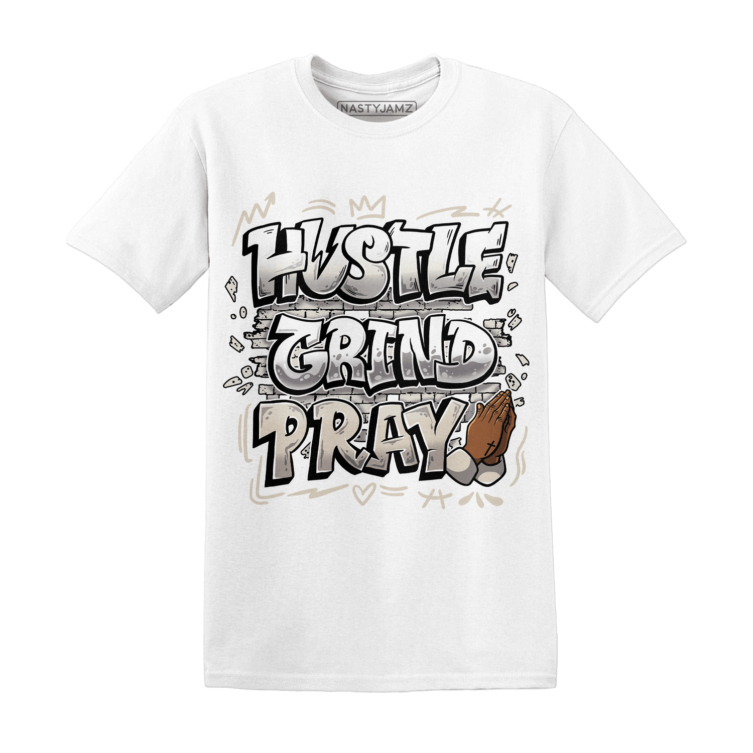 SE Sail 5s T Shirt Match Hustle Grind Pray - NastyJamz