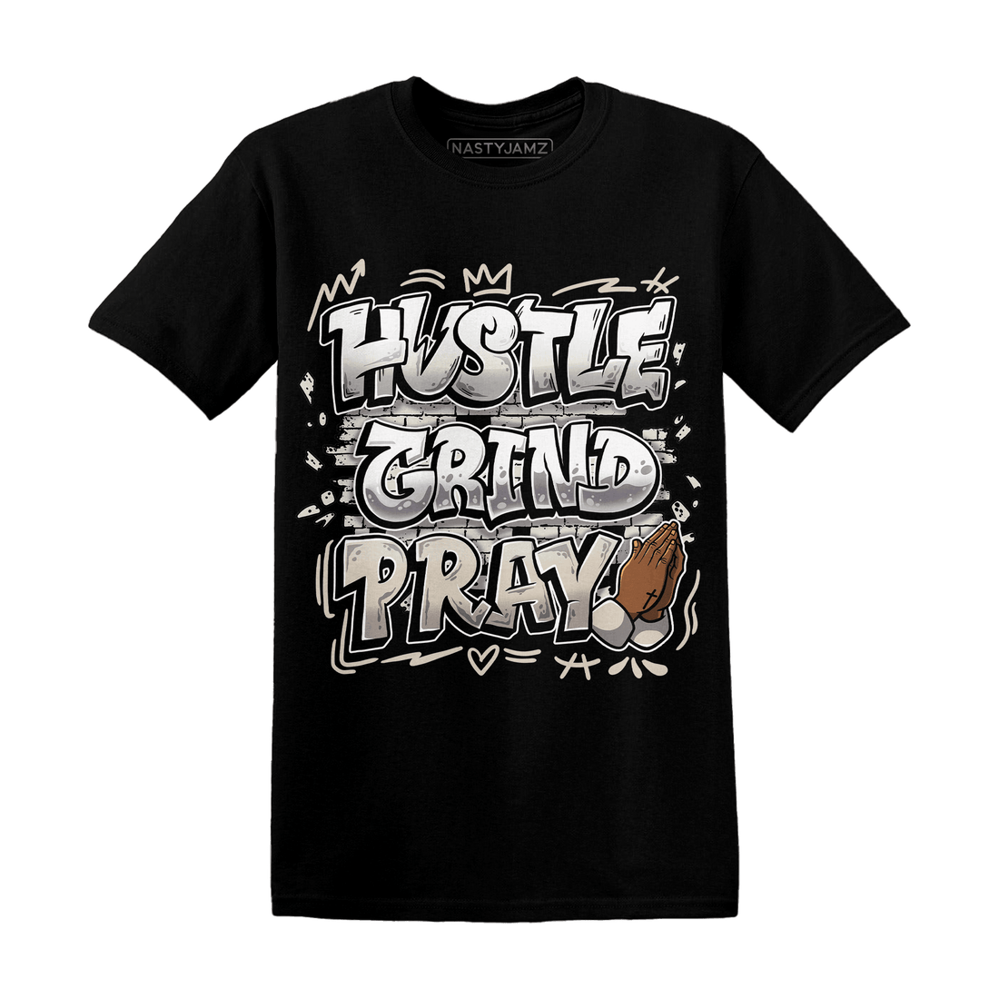 SE Sail 5s T Shirt Match Hustle Grind Pray - NastyJamz