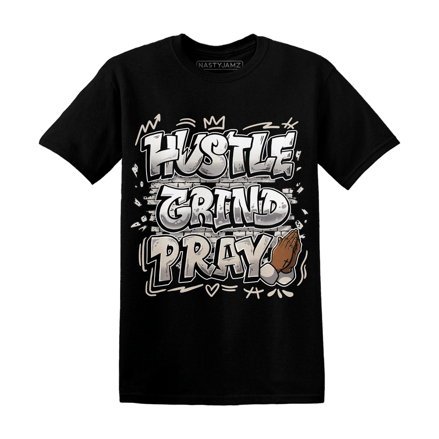 SE Sail 5s T Shirt Match Hustle Grind Pray - NastyJamz