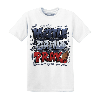 White-Navy-6s-T-Shirt-Match-Hustle-Grind-Pray