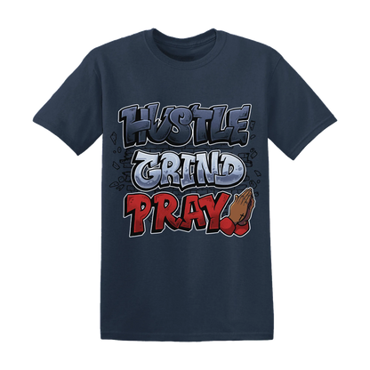 White-Navy-6s-T-Shirt-Match-Hustle-Grind-Pray