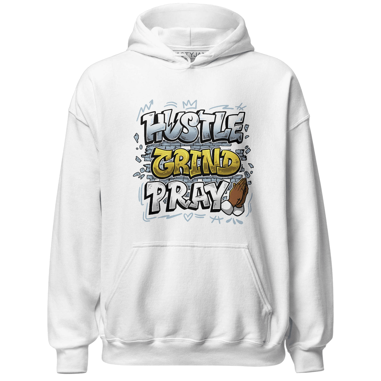 Blue Grey 13s Hoodie Match Hustle Grind Pray - NastyJamz