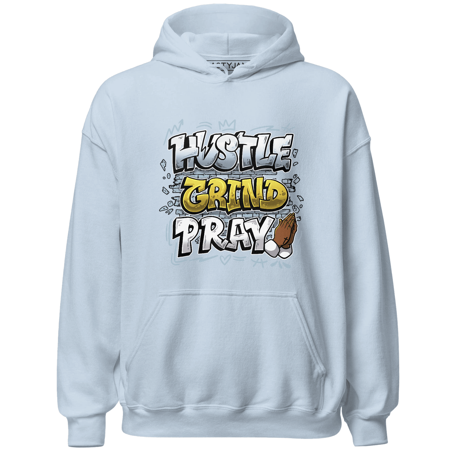 Blue Grey 13s Hoodie Match Hustle Grind Pray - NastyJamz