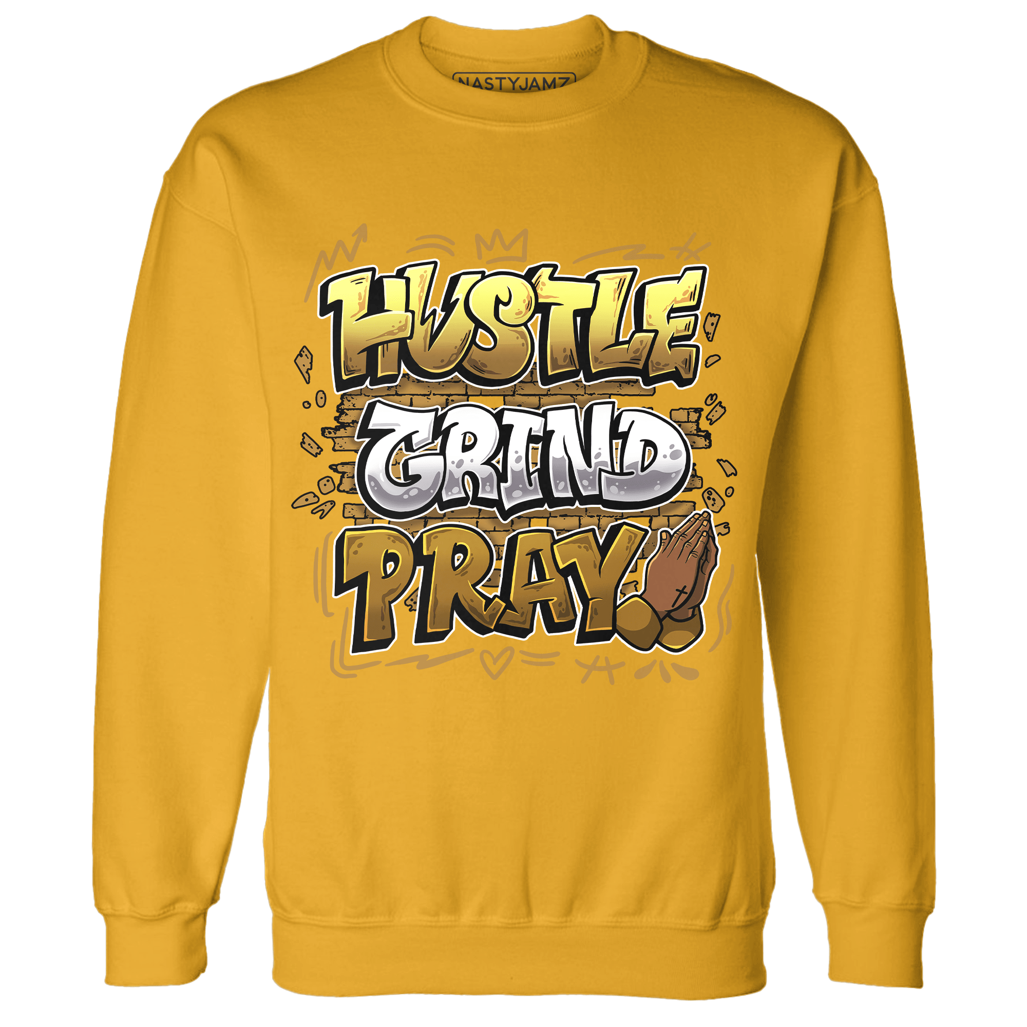 Wheat 13s Sweatshirt Match Hustle Grind Pray - NastyJamz