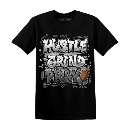 Retro High OG Black White 1s T Shirt Match Hustle Grind Pray - NastyJamz