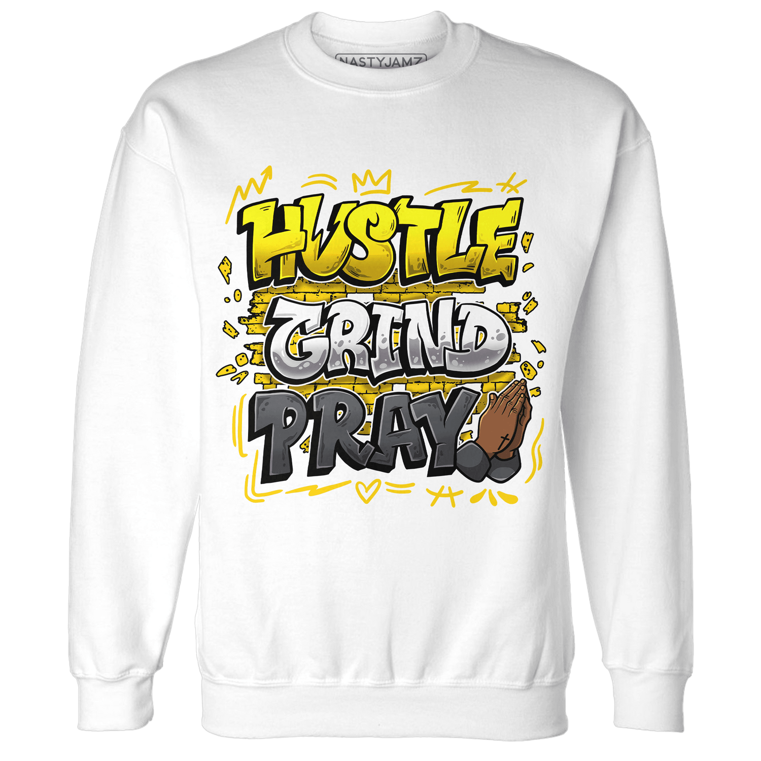 Thunder 4s Sweatshirt Match Hustle Grind Pray - NastyJamz