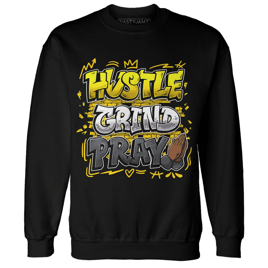 Thunder 4s Sweatshirt Match Hustle Grind Pray - NastyJamz