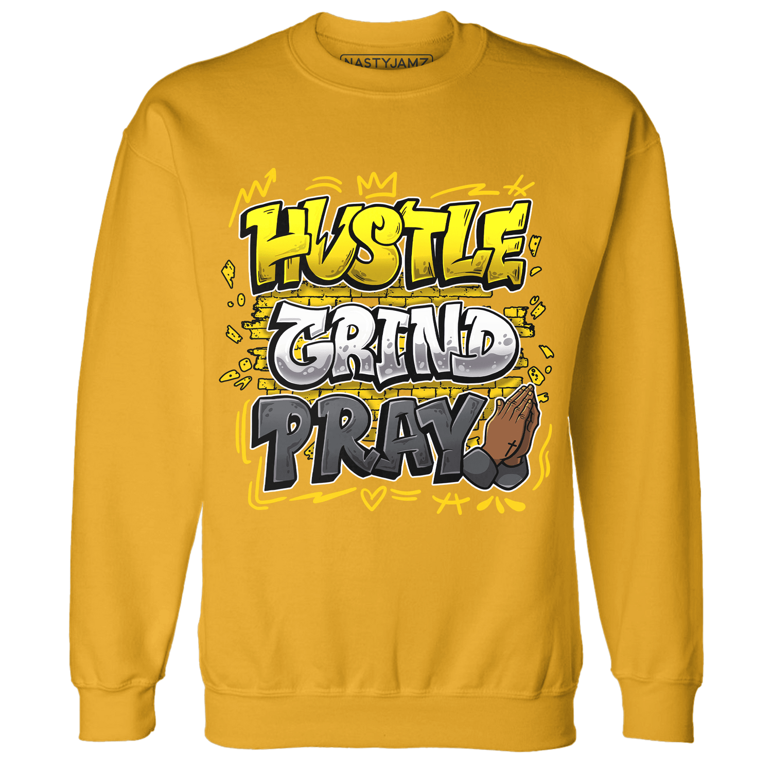 Thunder 4s Sweatshirt Match Hustle Grind Pray - NastyJamz