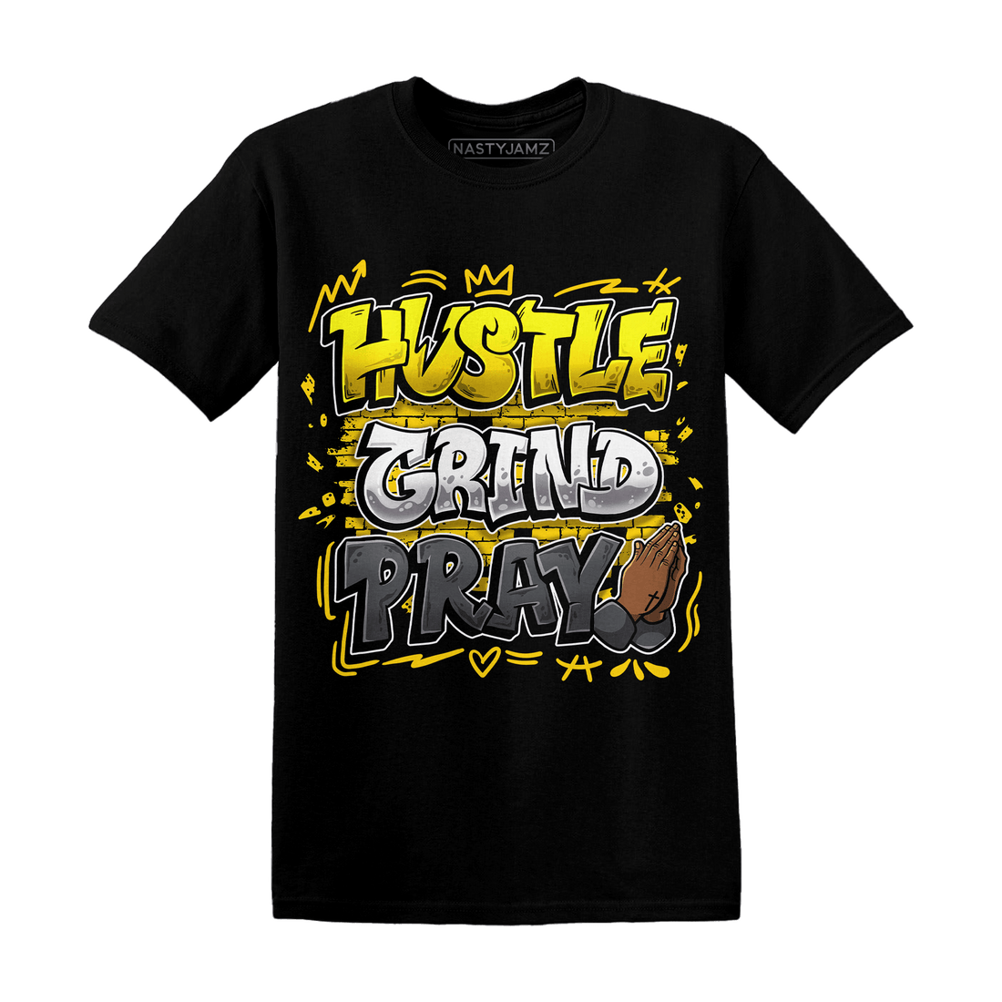 Thunder 4s T Shirt Match Hustle Grind Pray - NastyJamz