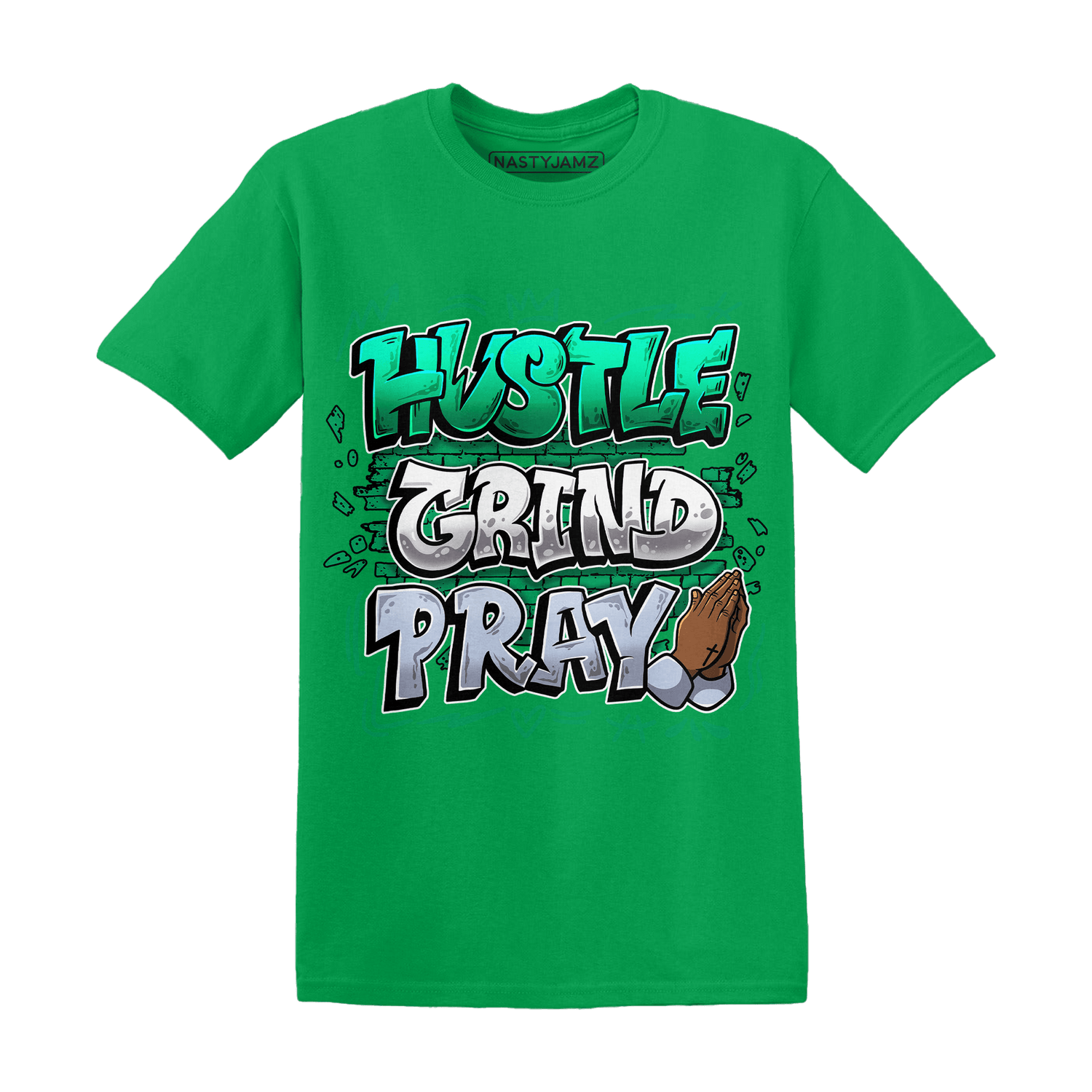 Lucky Green 5s T Shirt Match Hustle Grind Pray - NastyJamz
