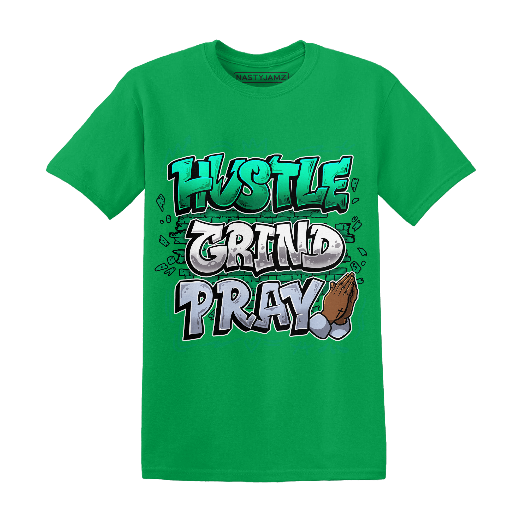 Lucky Green 5s T Shirt Match Hustle Grind Pray - NastyJamz