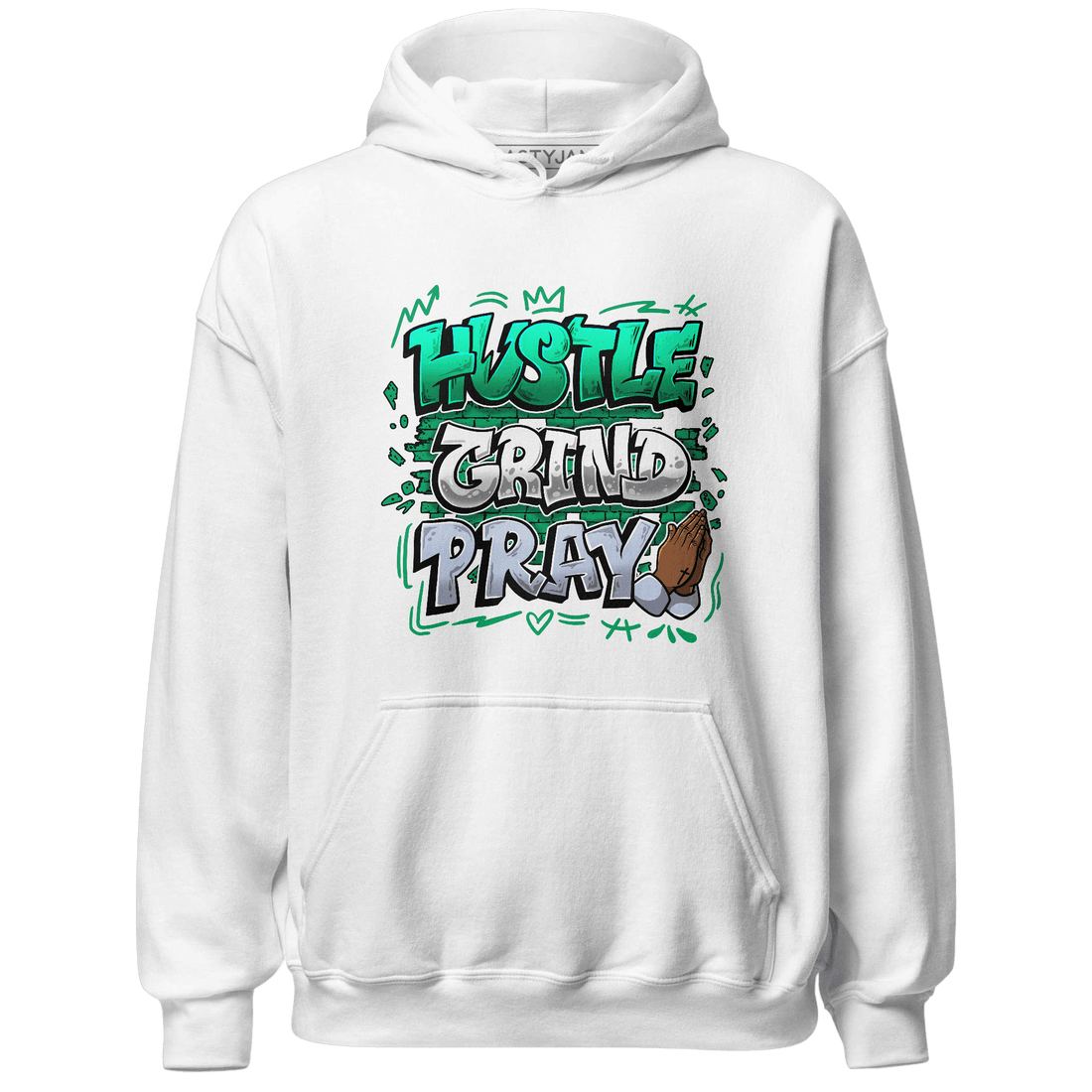 Lucky Green 5s Hoodie Match Hustle Grind Pray - NastyJamz