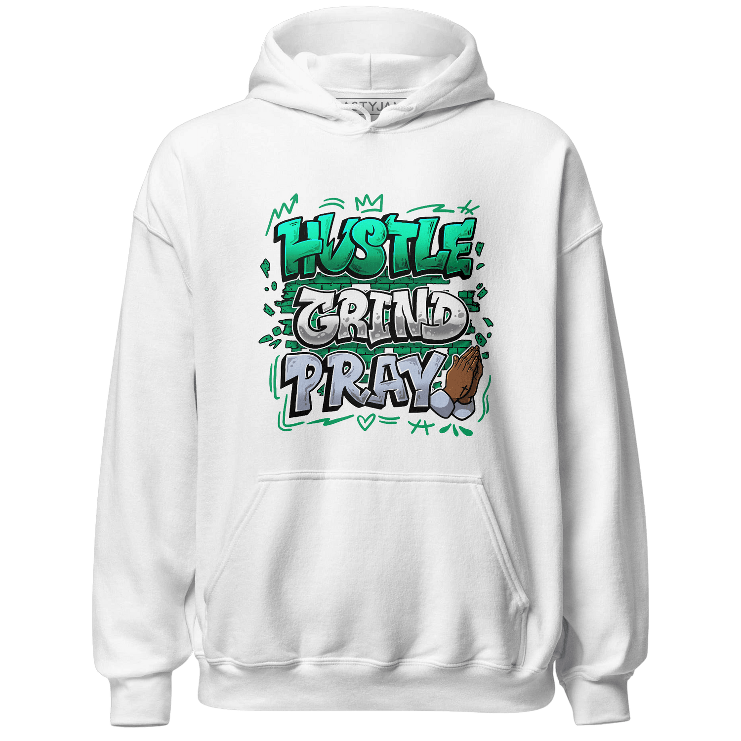 Lucky Green 5s Hoodie Match Hustle Grind Pray - NastyJamz
