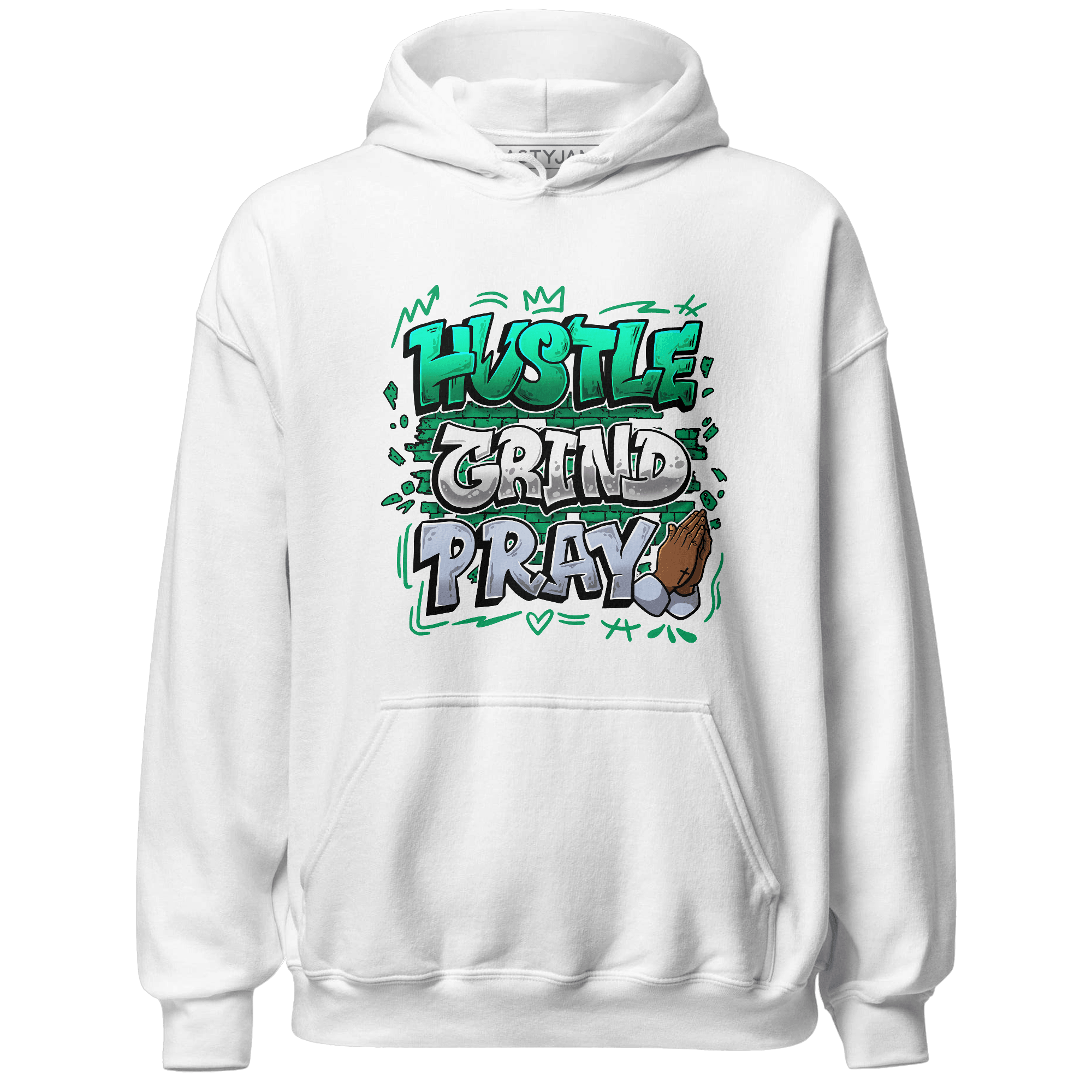 Lucky Green 5s Hoodie Match Hustle Grind Pray - NastyJamz