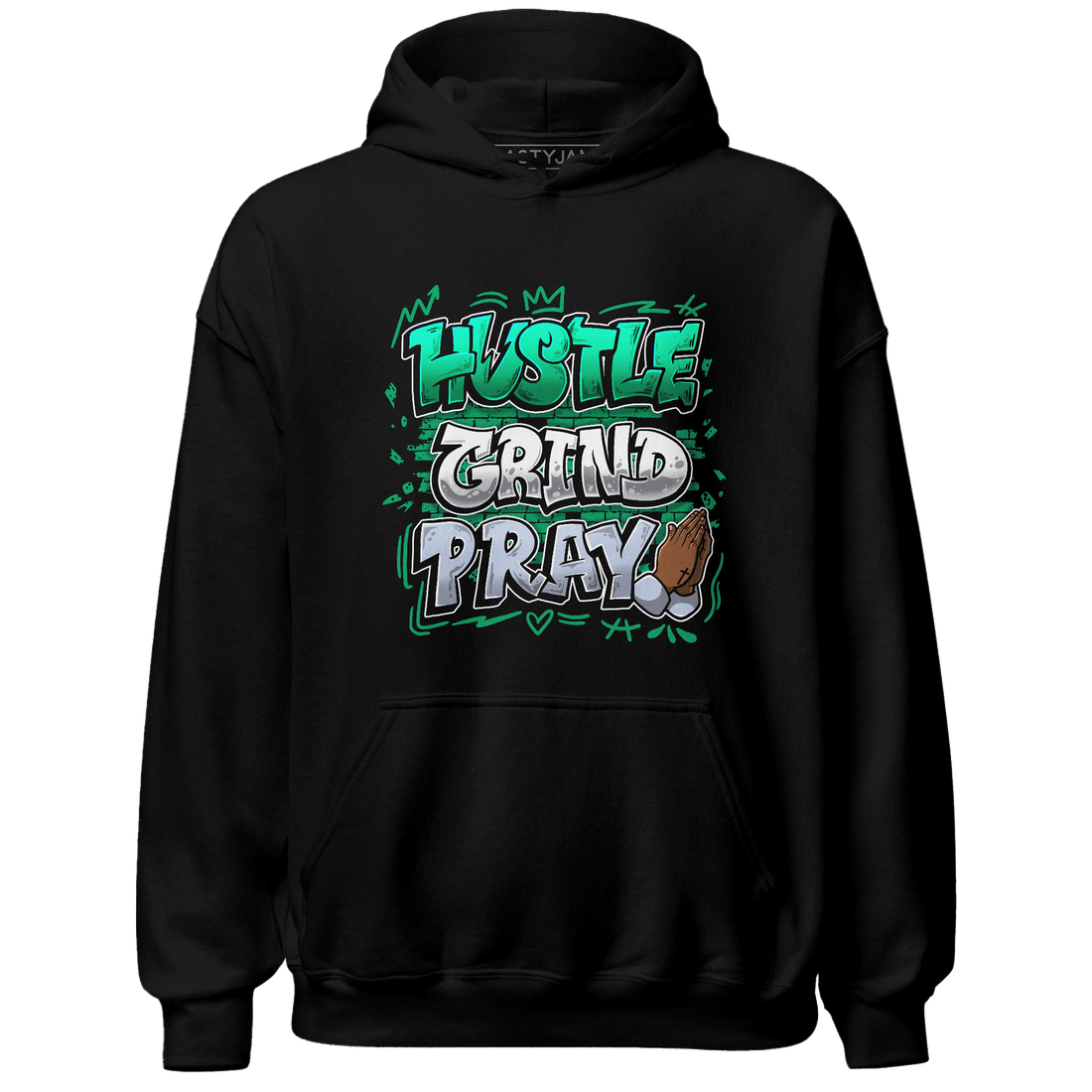 Lucky Green 5s Hoodie Match Hustle Grind Pray - NastyJamz