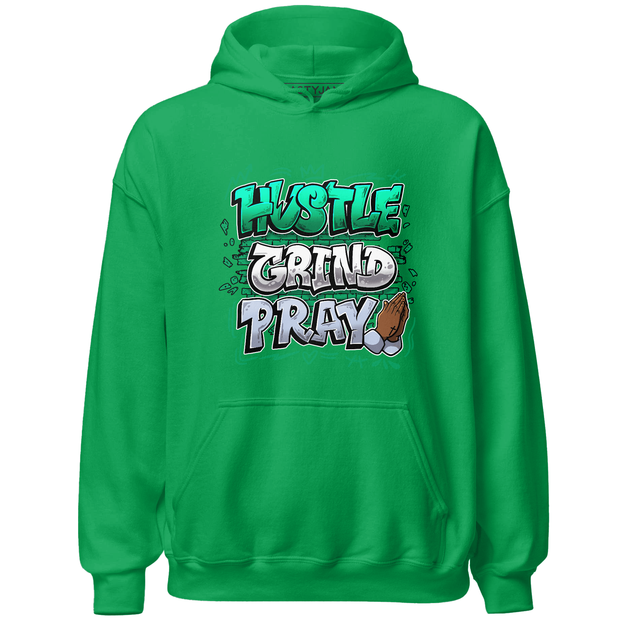 Lucky Green 5s Hoodie Match Hustle Grind Pray - NastyJamz