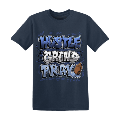 Midnight Navy 5s T Shirt Match Hustle Grind Pray - NastyJamz