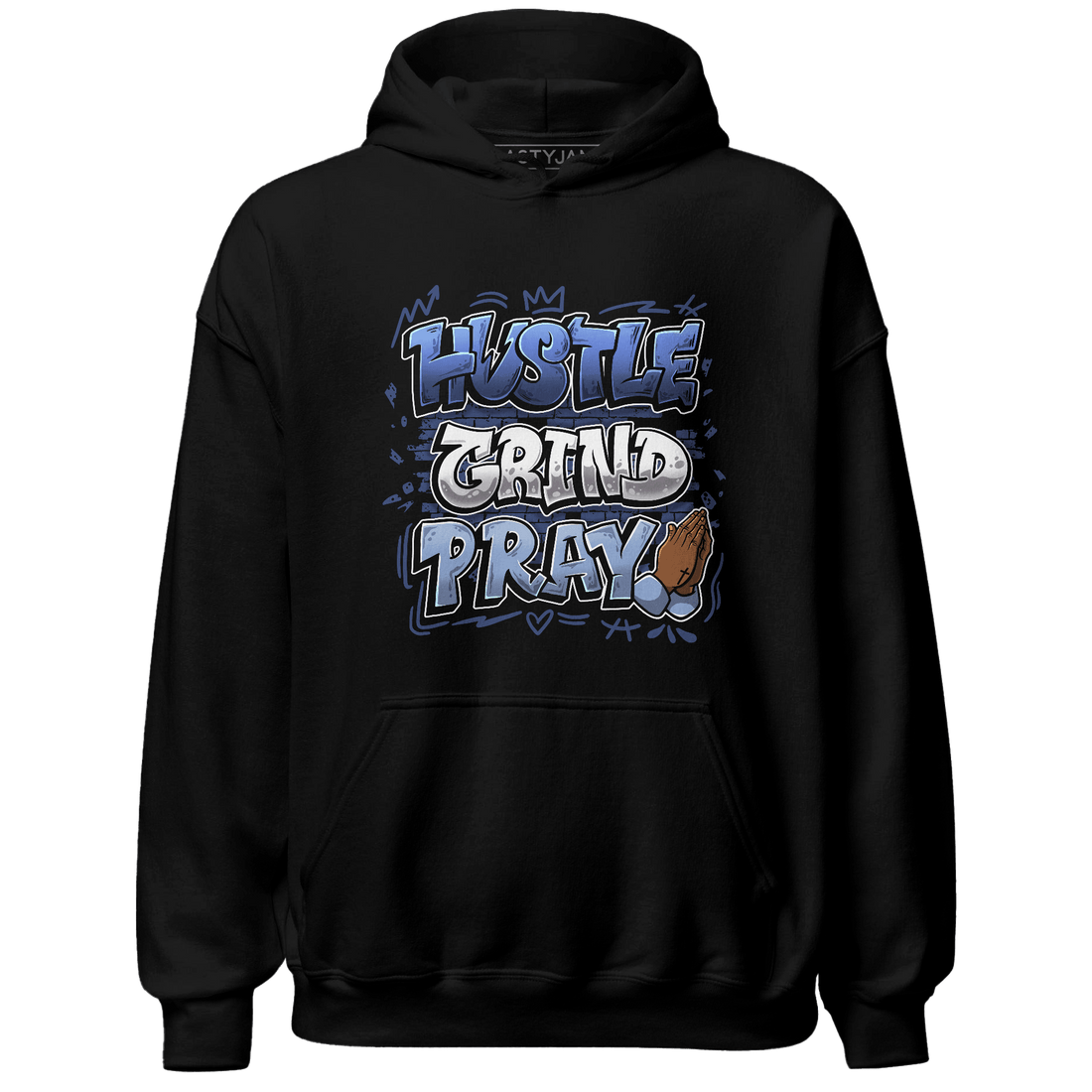 Midnight Navy 5s Hoodie Match Hustle Grind Pray - NastyJamz
