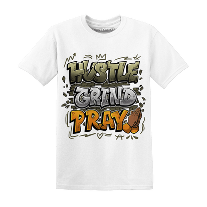 Olive 5s T Shirt Match Hustle Grind Pray - NastyJamz