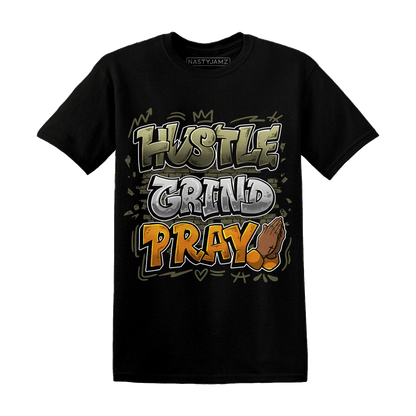 Olive 5s T Shirt Match Hustle Grind Pray - NastyJamz