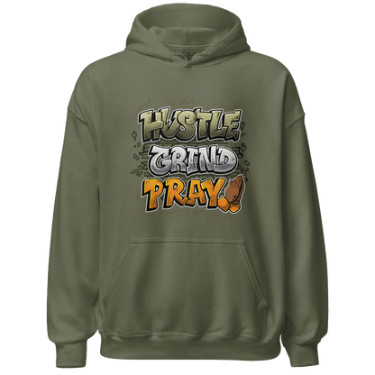 Olive 5s Hoodie Match Hustle Grind Pray - NastyJamz