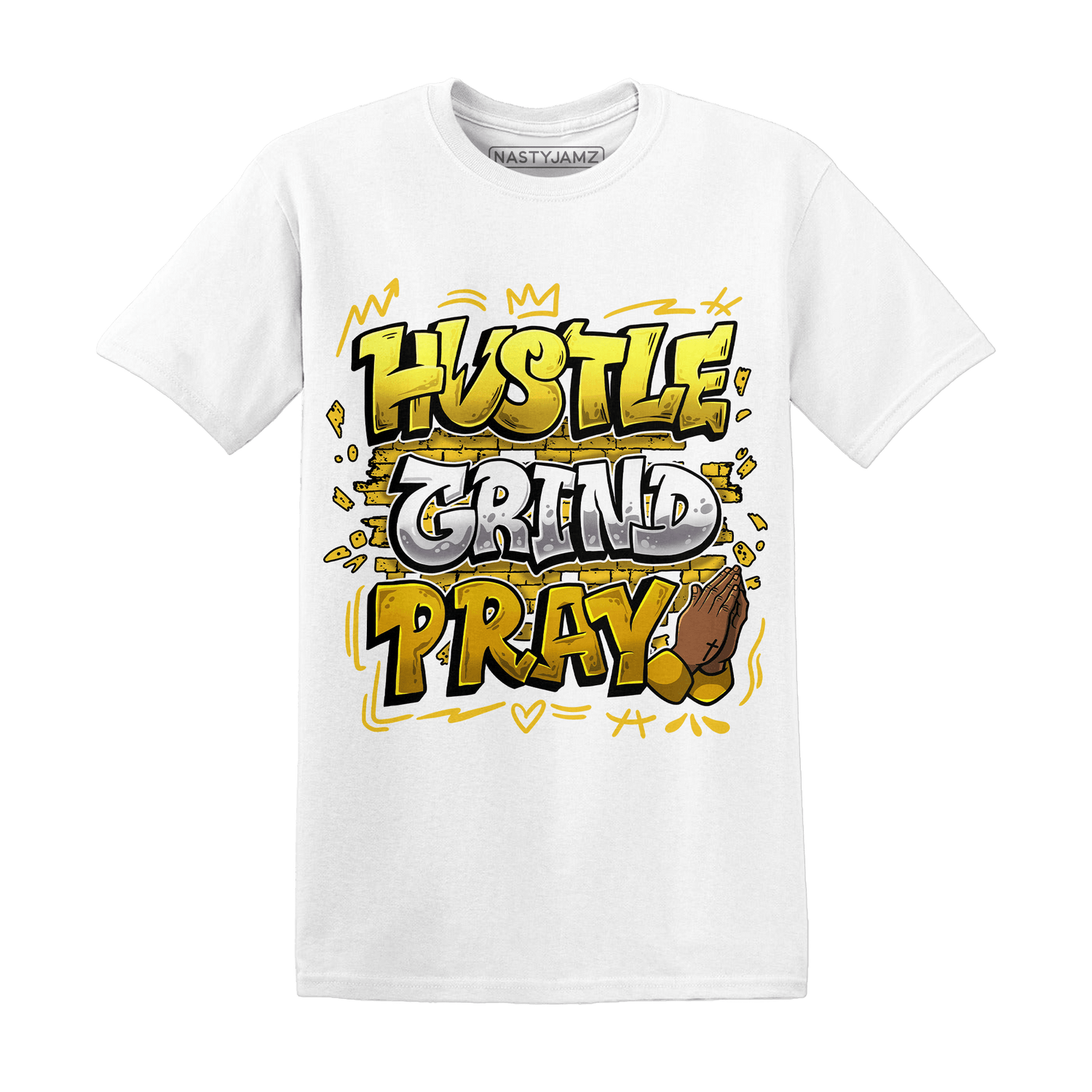 Yellow Ochre 6s T Shirt Match Hustle Grind Pray - NastyJamz