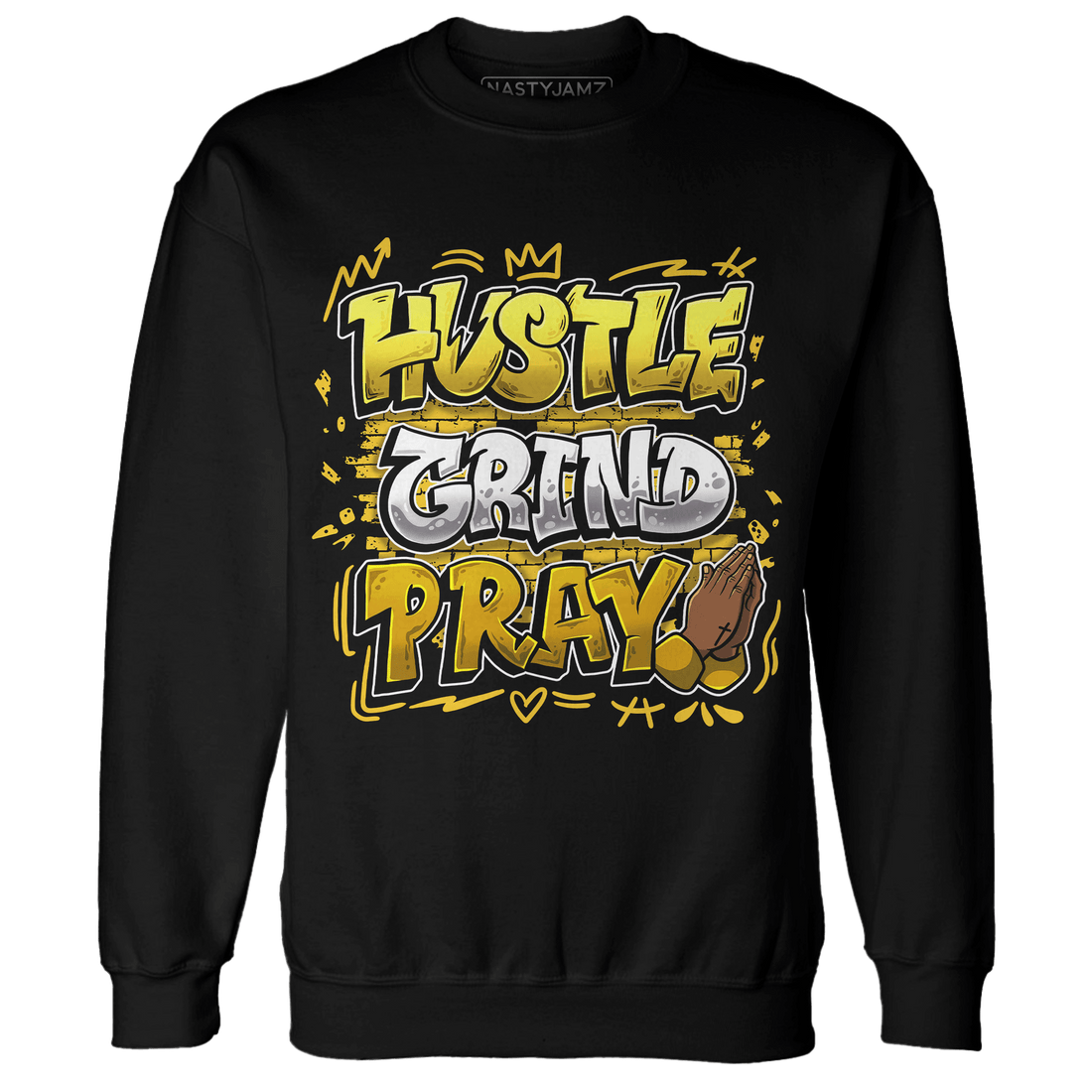 Yellow Ochre 6s Sweatshirt Match Hustle Grind Pray - NastyJamz