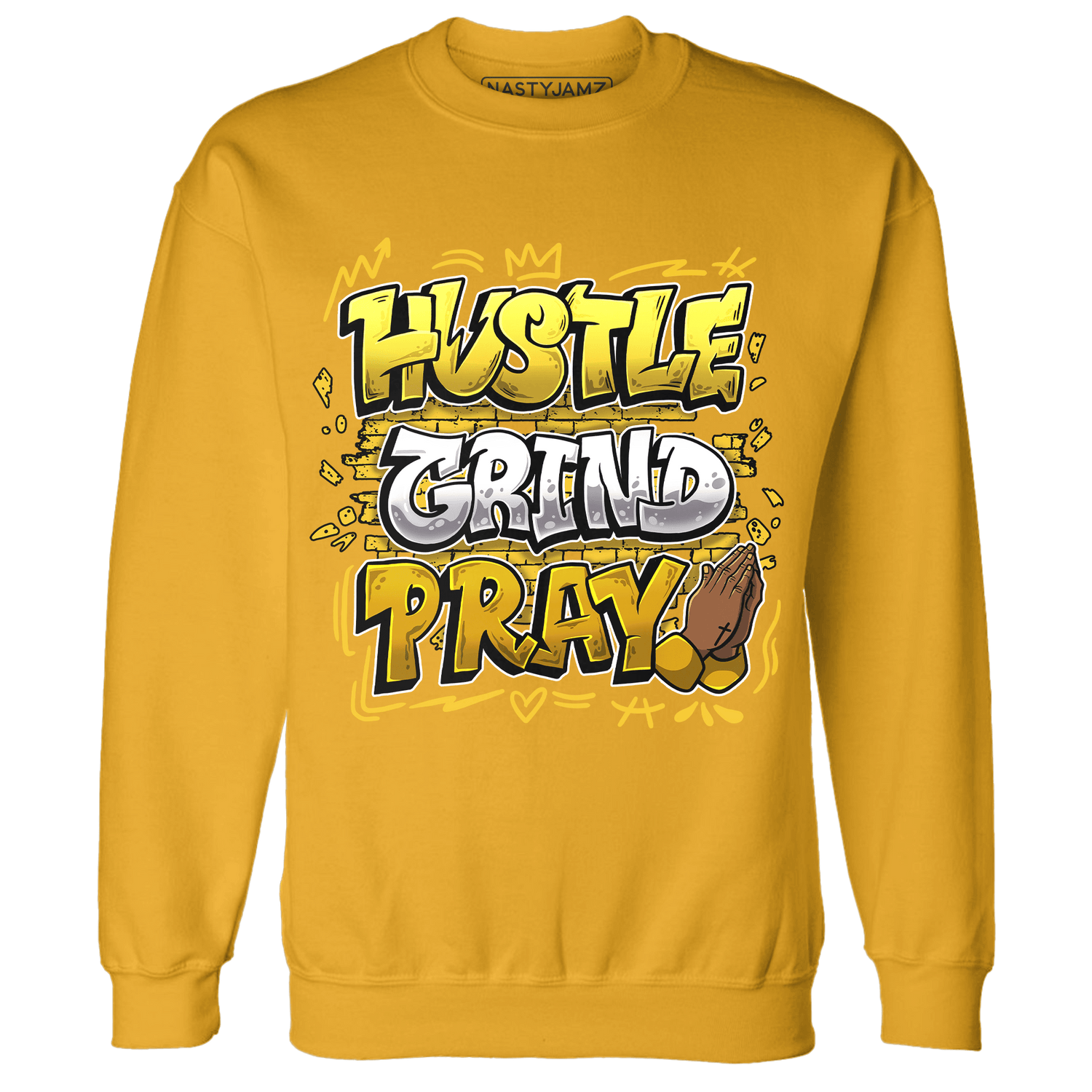 Yellow Ochre 6s Sweatshirt Match Hustle Grind Pray - NastyJamz