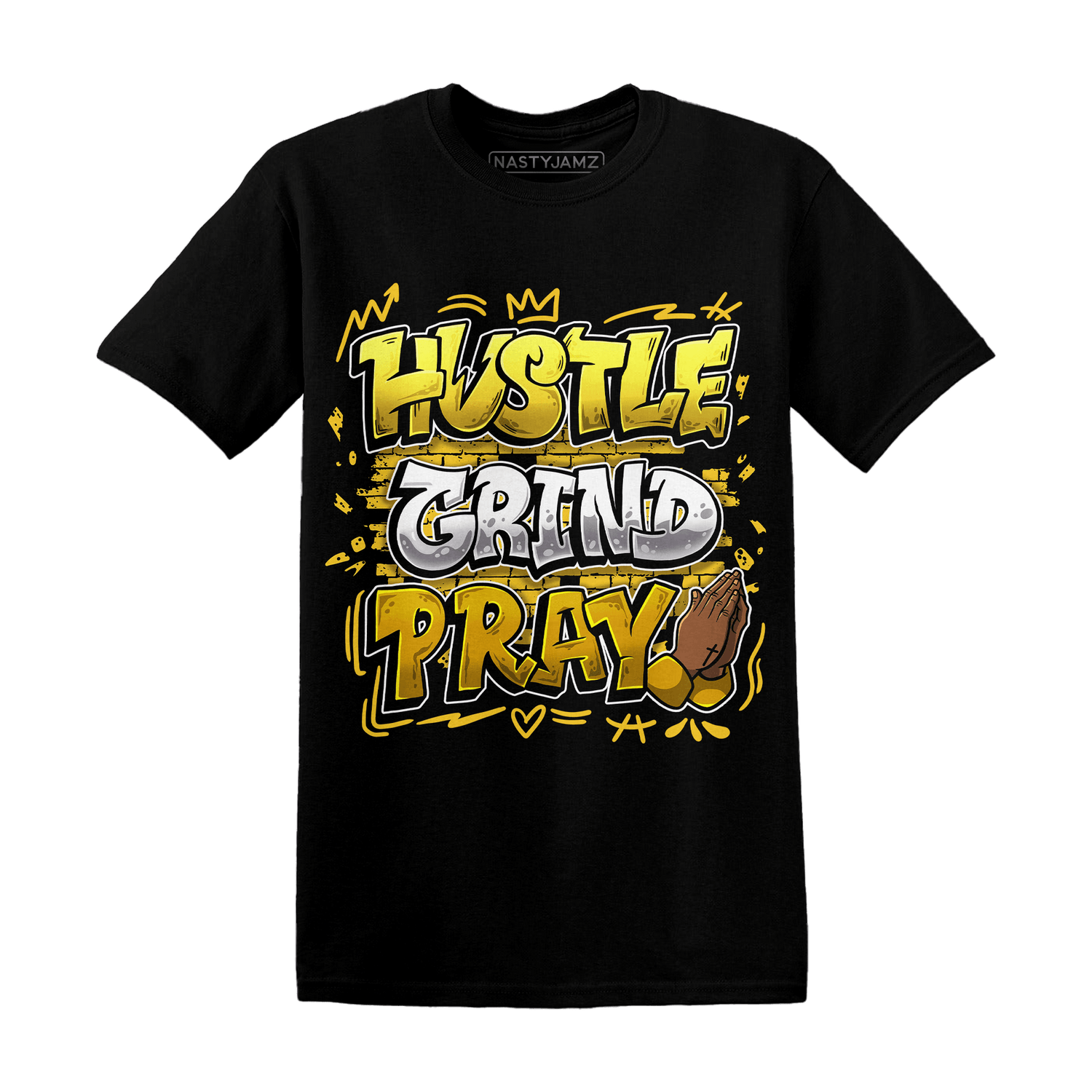 Yellow Ochre 6s T Shirt Match Hustle Grind Pray - NastyJamz