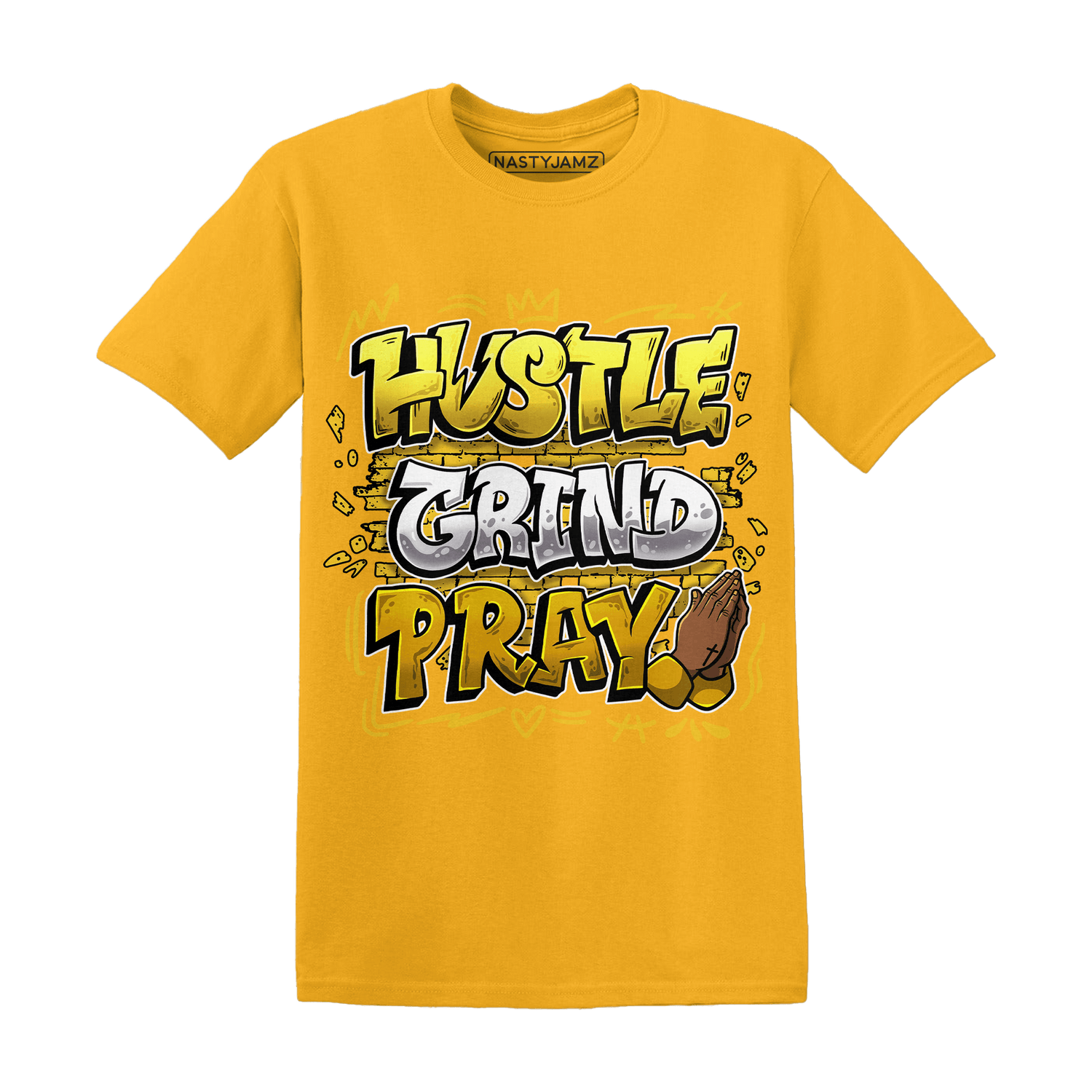 Yellow Ochre 6s T Shirt Match Hustle Grind Pray - NastyJamz