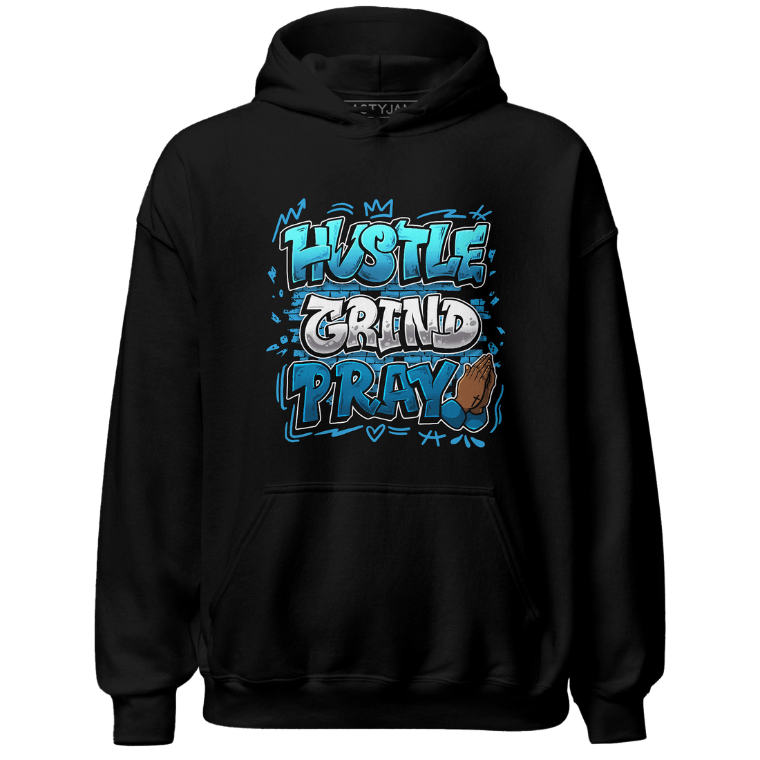 Powder Blue 9s Hoodie Match Hustle Grind Pray - NastyJamz