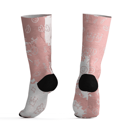 Low Legend Pink 11s Socks Match Hustle Grind Pray 3D All-Over Print - NastyJamz
