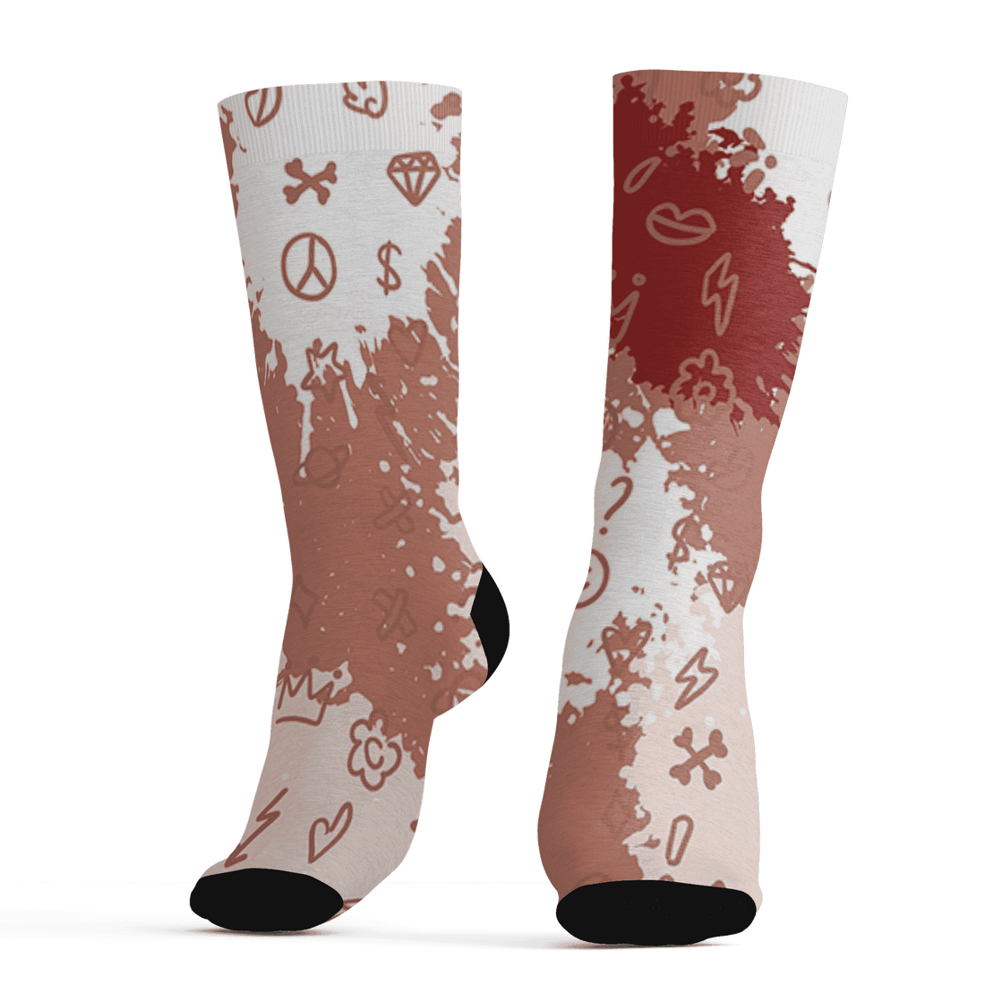 Dune Red 13s Socks Match Hustle Grind Pray 3D All-Over Print - NastyJamz
