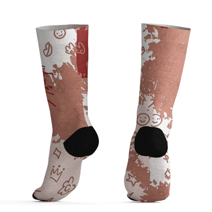 Dune Red 13s Socks Match Hustle Grind Pray 3D All-Over Print - NastyJamz
