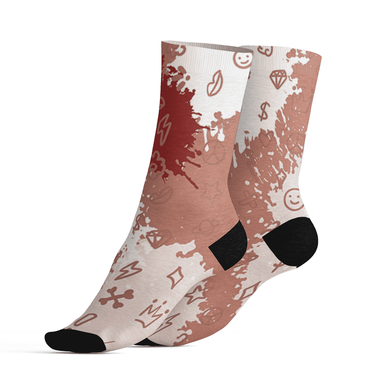 Dune Red 13s Socks Match Hustle Grind Pray 3D All-Over Print - NastyJamz