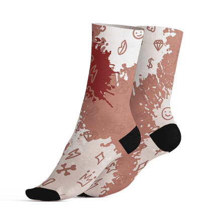 Dune Red 13s Socks Match Hustle Grind Pray 3D All-Over Print - NastyJamz